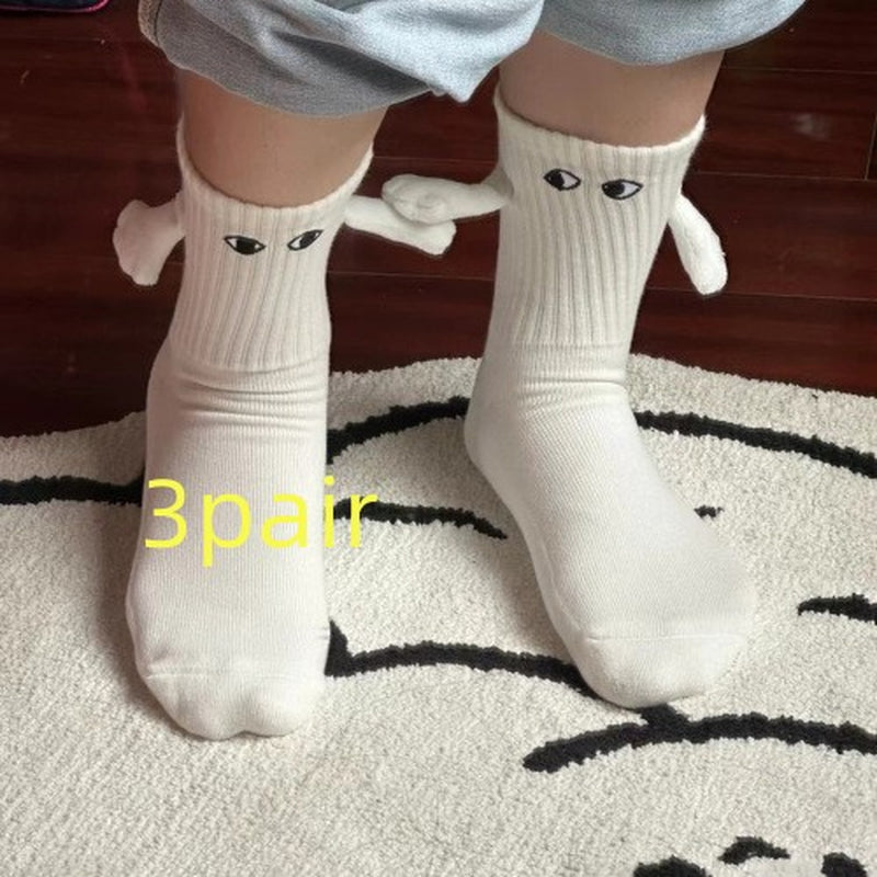 Magnetic Suction Hand in Hand Couple Socks Cartoon Lovely Breathable Comfortable Socks for Women Holding Hands Sock
