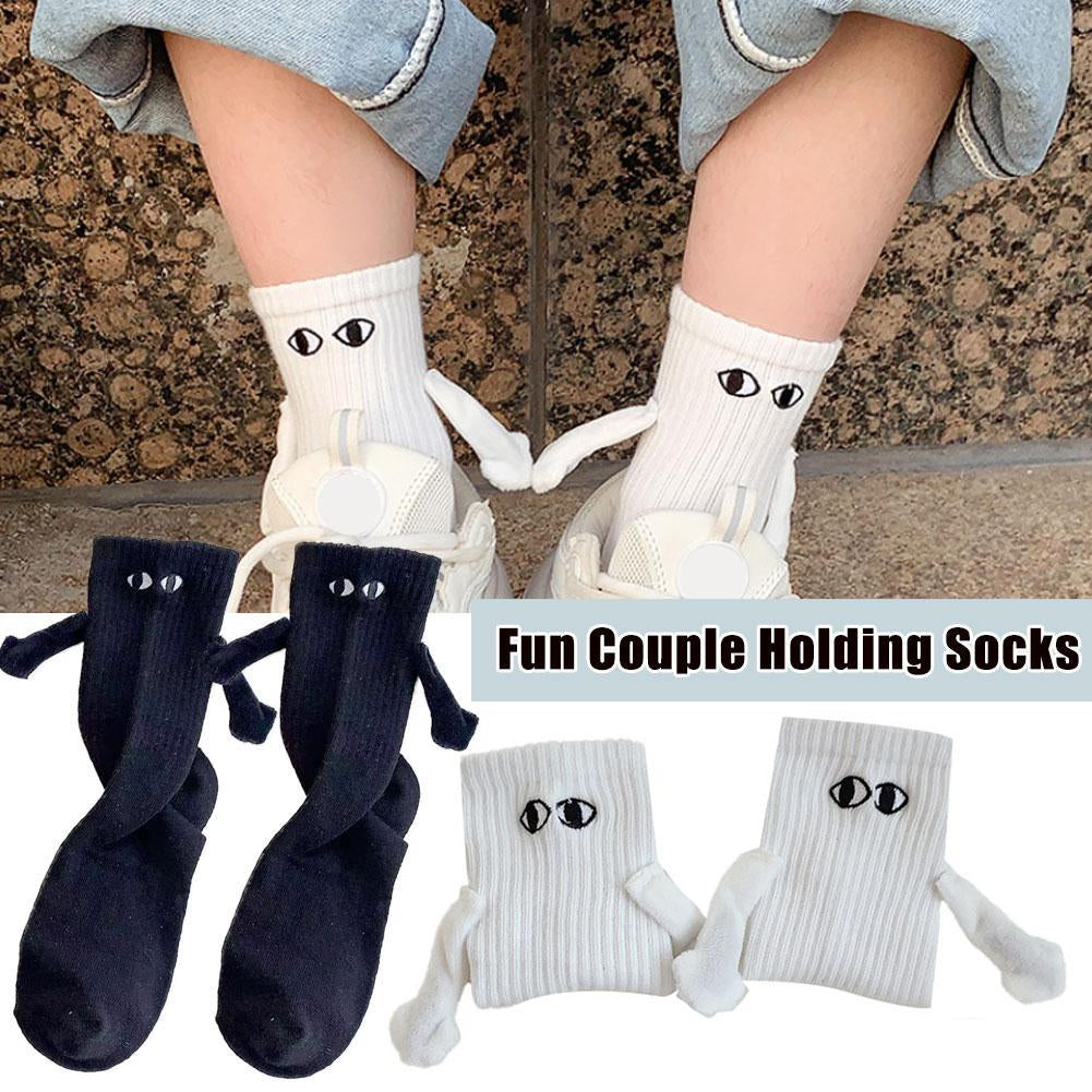 Magnetic Suction Hand in Hand Couple Socks Cartoon Lovely Breathable Comfortable Socks for Women Holding Hands Sock