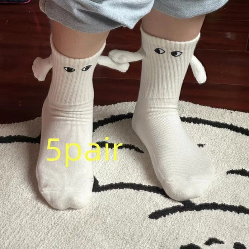 Magnetic Suction Hand in Hand Couple Socks Cartoon Lovely Breathable Comfortable Socks for Women Holding Hands Sock