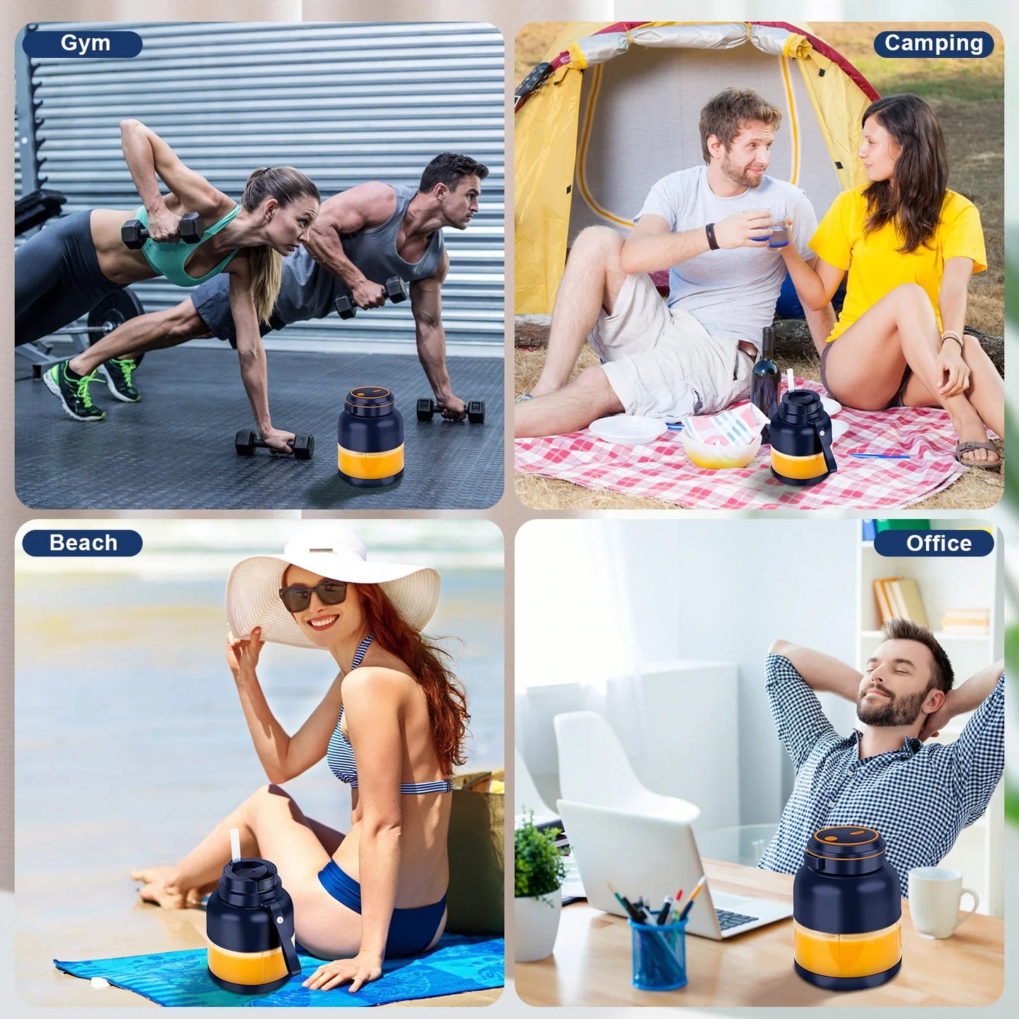 Electric Juicer Cup Portable Mixer Juice Extractor Sport Water Bottle-Blue