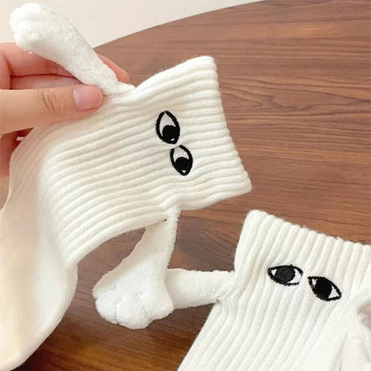 Magnetic Suction Hand in Hand Couple Socks Cartoon Lovely Breathable Comfortable Socks for Women Holding Hands Sock