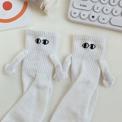 Magnetic Suction Hand in Hand Couple Socks Cartoon Lovely Breathable Comfortable Socks for Women Holding Hands Sock