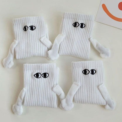 Magnetic Suction Hand in Hand Couple Socks Cartoon Lovely Breathable Comfortable Socks for Women Holding Hands Sock