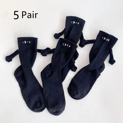 Magnetic Suction Hand in Hand Couple Socks Cartoon Lovely Breathable Comfortable Socks for Women Holding Hands Sock