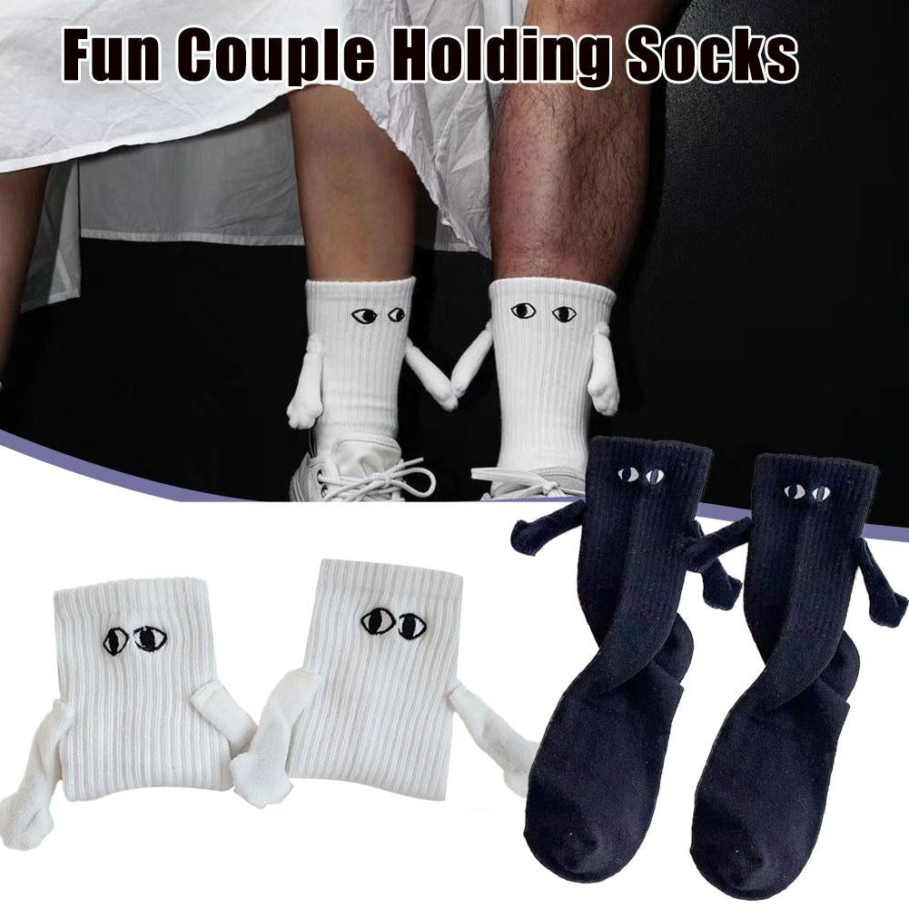 Magnetic Suction Hand in Hand Couple Socks Cartoon Lovely Breathable Comfortable Socks for Women Holding Hands Sock