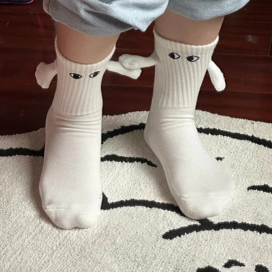 Magnetic Suction Hand in Hand Couple Socks Cartoon Lovely Breathable Comfortable Socks for Women Holding Hands Sock