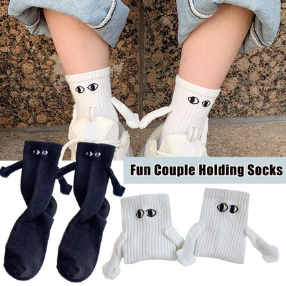 Magnetic Suction Hand in Hand Couple Socks Cartoon Lovely Breathable Comfortable Socks for Women Holding Hands Sock