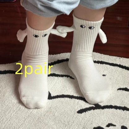Magnetic Suction Hand in Hand Couple Socks Cartoon Lovely Breathable Comfortable Socks for Women Holding Hands Sock